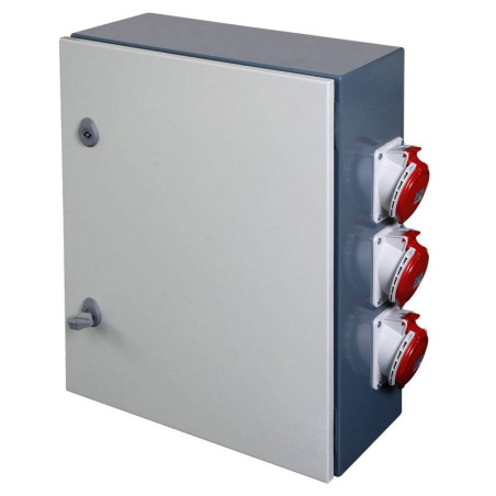 Coffret de Chantier Métallique 6 prises 2P+T - 1 X 3P+T 32A - 1 X 3P+N+T 32A