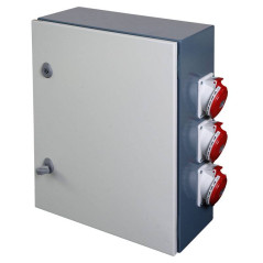 Coffret de Chantier Métallique 6 prises 2P+T - 1 X 3P+T 32A - 1 X 3P+N+T 16A - 1 X 3P+N+T 32A