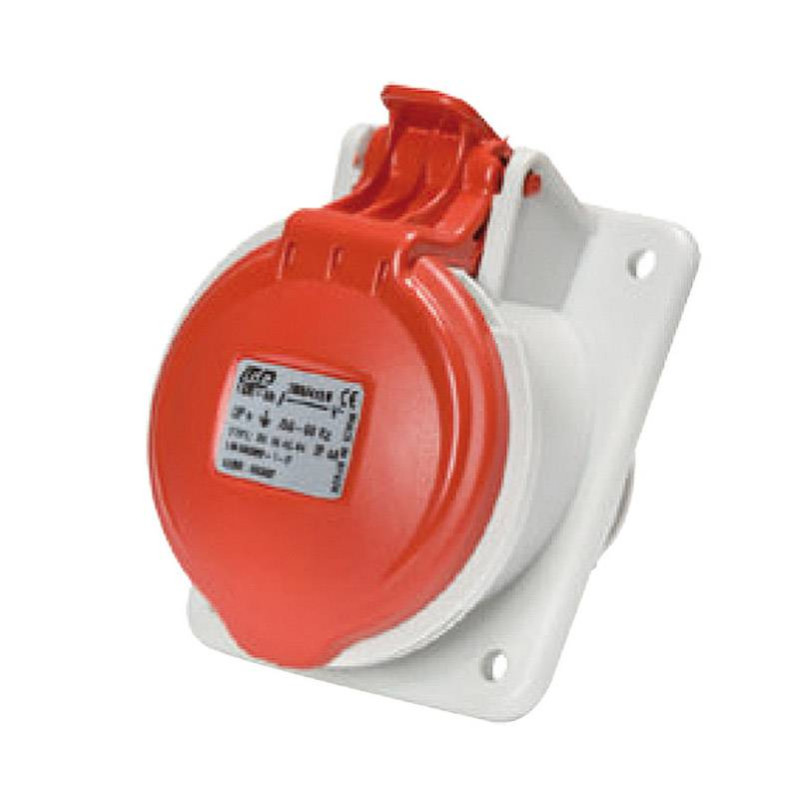 Prise de  Courant  Européenne Encastrable 3P+T  16A - 380V IP 44