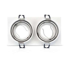 Support de spot rond double blanc Orientable 175 x 93mm