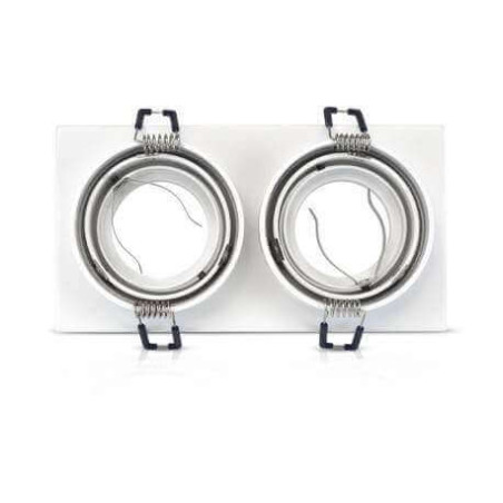 Support de spot rond double blanc Orientable 175 x 93mm
