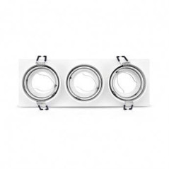 Support de spot rond triple blanc Orientable 258 x 93 mm
