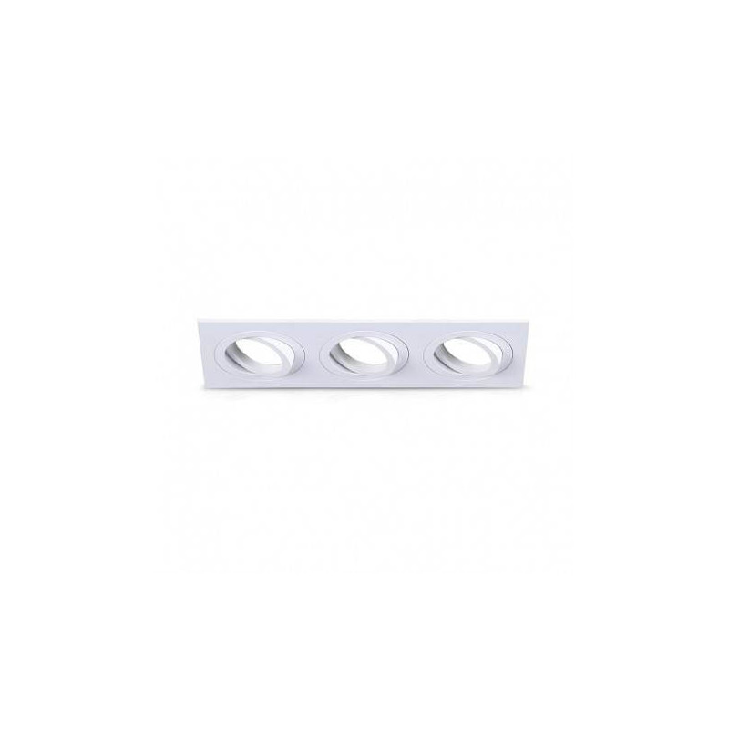 Support de spot rond triple blanc Orientable 258 x 93 mm