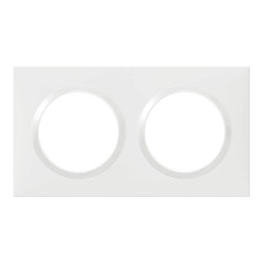Plaque carrée Dooxie 2 postes finition blanc