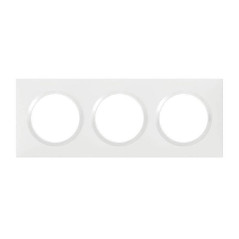 Plaque carrée Dooxie 3 postes finition blanc