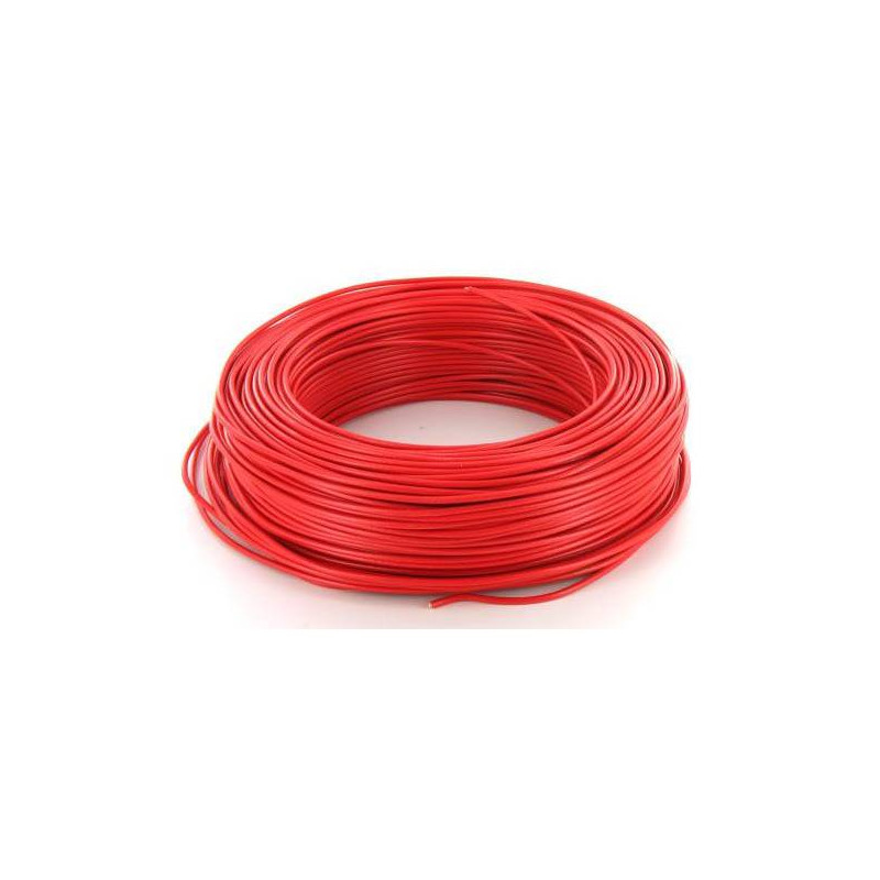 Fil rigide HO7VU - 2,5mm² Rouge par 100m