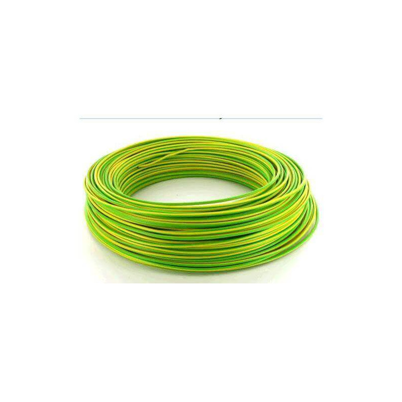 Fil rigide HO7VU - 2,5mm² Jaune / Vert par 100m