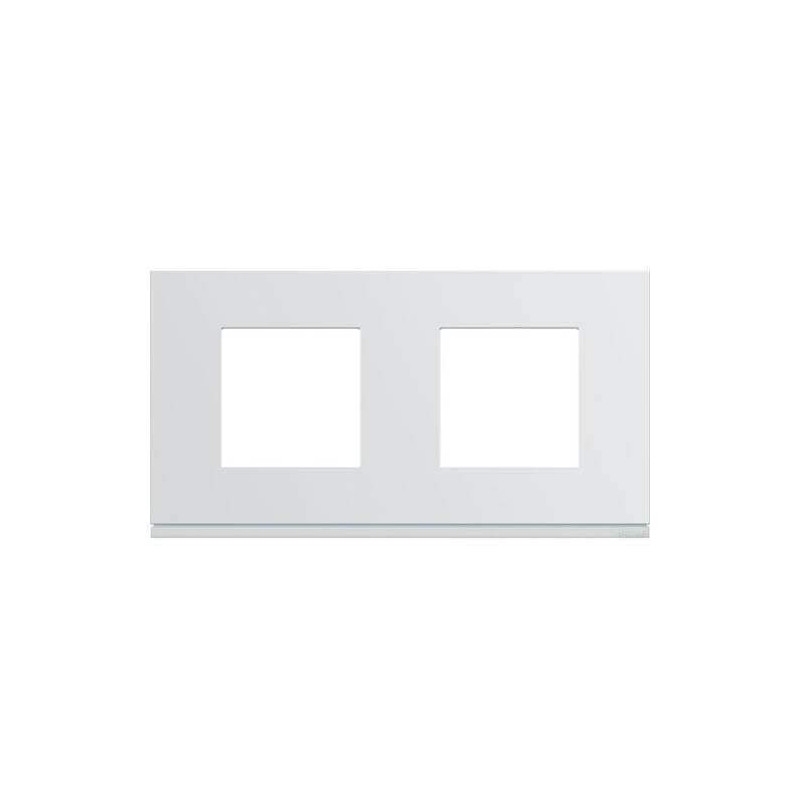 Plaque 2 poste Blanc Hager Gallery