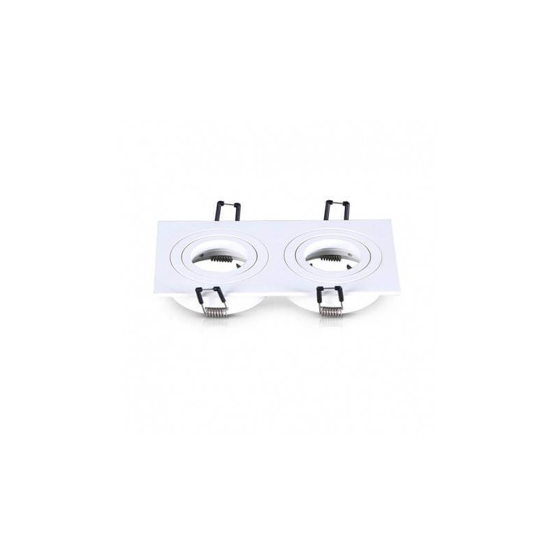 Support de spot rond double blanc Orientable 175 x 93mm