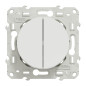 Schneider Odace Interrupteur Va et Vient + Bouton Poussoir