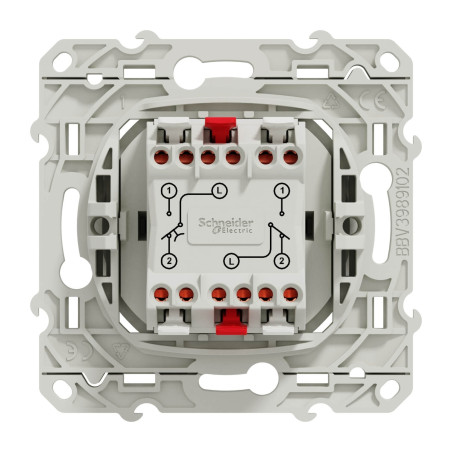 Schneider Odace Interrupteur Va et Vient + Bouton Poussoir