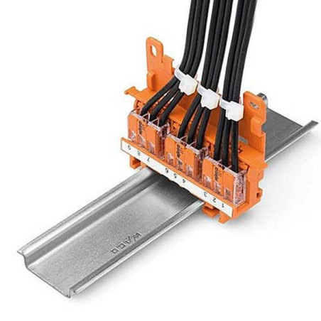 Adaptateur de fixation sur rail DIN pour borne 221 Wago 4mm²