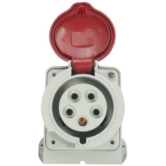 Prise de  Courant  Européenne socle 3P+N+T 16A - 380V IP 44