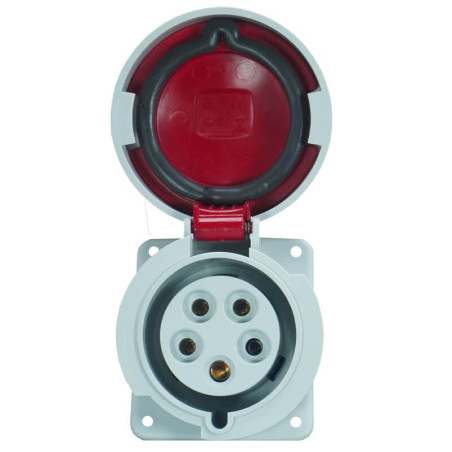 Prise de  Courant  Européenne socle 3P+N+T 16A - 380V - IP67
