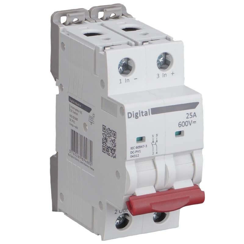 Interrupteurs Sectionneurs 25A 600Vdc Digital Electric
