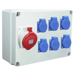 Coffret atelier 6 Prises 2P+T 16A & 1 prise 3P+T 16A