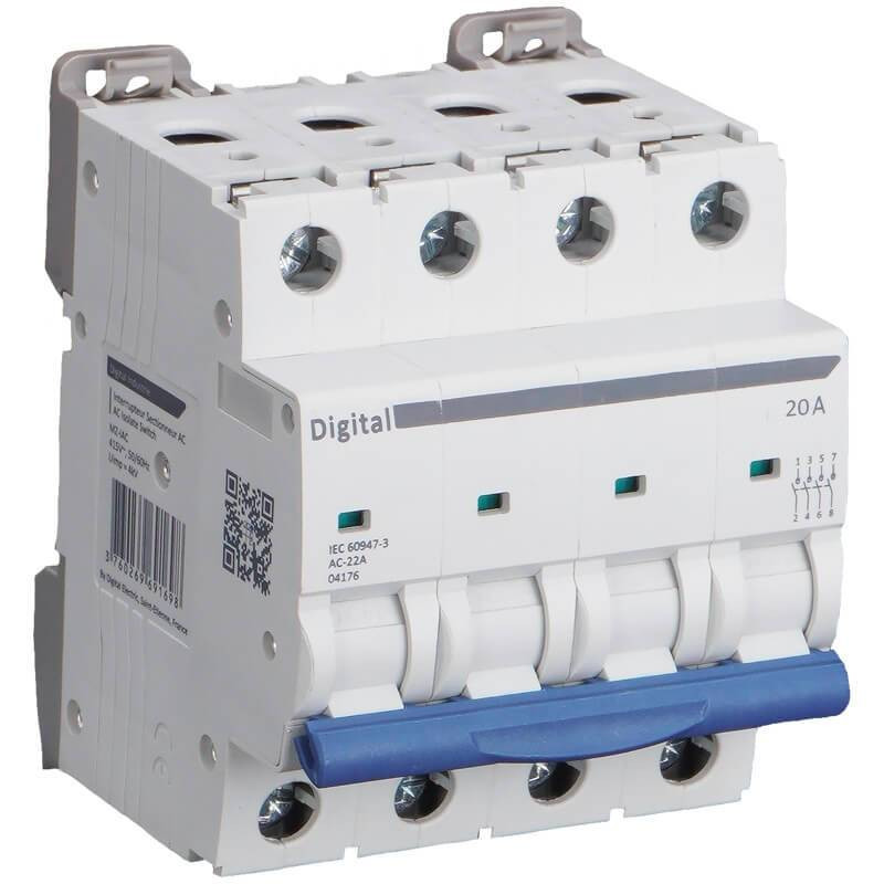 Interrupteur Sectionneur Tetrapolaire A20A AC Digital Electric
