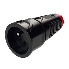 Fiche Femelle Mobile en Caoutchouc IP54 2P+T 250V 16A