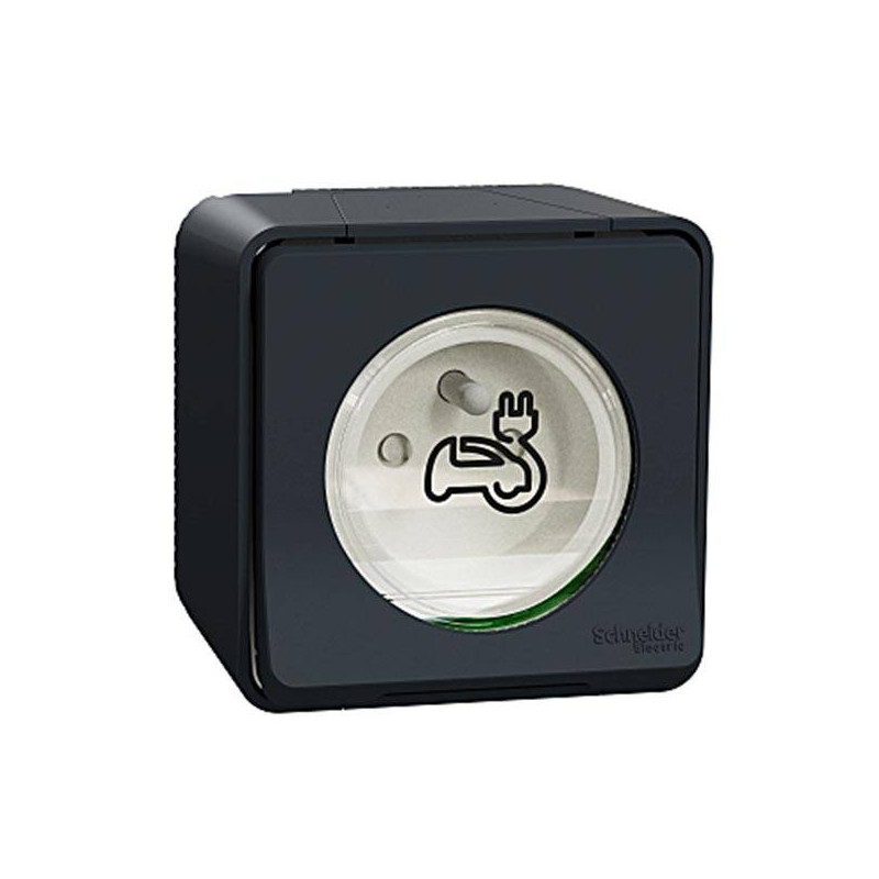 Mureva Styl - Prise courant 2P+T renforcée - saillie - EV - gris