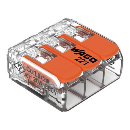 Borne de raccordement Compact Wago 3 entrées X 30 6mm²