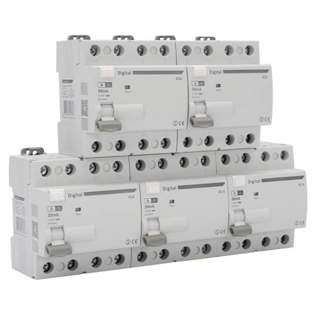 5 Interrupteurs Différentiels Tétrapolaire 40A Type A 30mA Digital Electric
