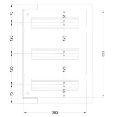 Coffret modulaire Métallique 400 X 300 X 200 IP66 3 X 11 (33 Mod)