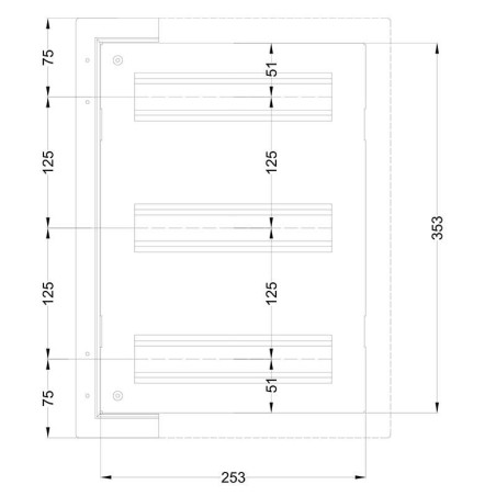 Coffret modulaire Métallique 400 X 300 X 200 IP66 3 X 11 (33 Mod)