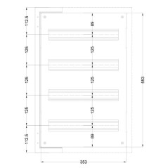 Coffret modulaire Métallique 600 X 400 X 200 IP66 4 X 16 (64 Mod)