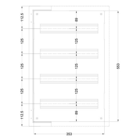 Coffret modulaire Métallique 600 X 400 X 200 IP66 4 X 16 (64 Mod)