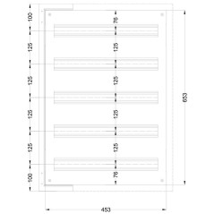 Coffret modulaire Métallique 700 X 500 X 200 IP66 5 X 22 (110 Mod)