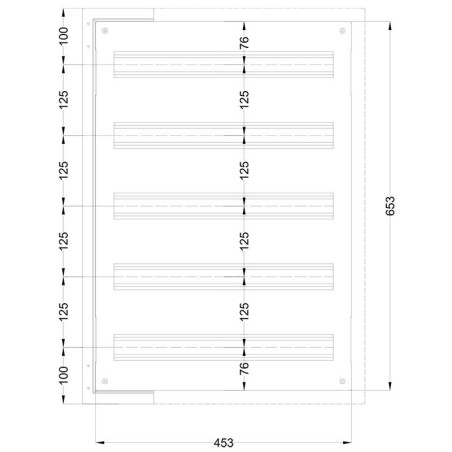 Coffret modulaire Métallique 700 X 500 X 200 IP66 5 X 22 (110 Mod)