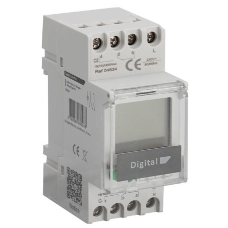 Inter Horaire Électronique 16A 24H/7Jrs 2 Zones