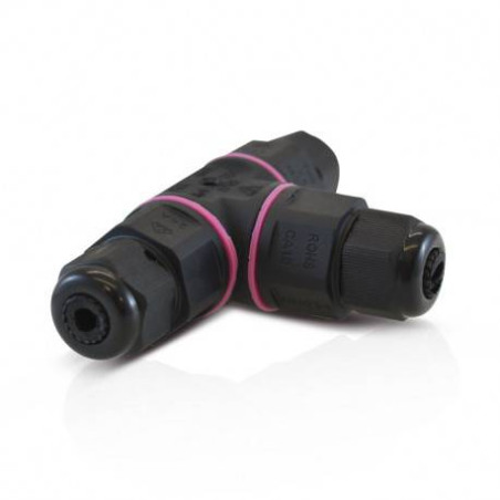 Connecteur Étanche Forme T IP68 250V Noir 3 Fils qté 2
