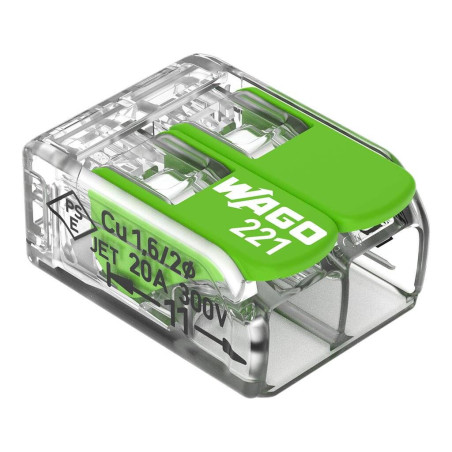 Borne de raccordement Compact Wago Green 2 entrées X 100 4mm²
