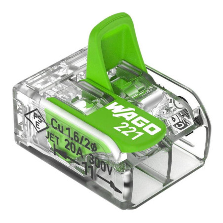 Borne de raccordement Compact Wago Green 2 entrées X 100 4mm²