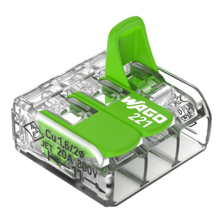 Borne de raccordement Compact Wago Green 3 entrées X 50 4mm²