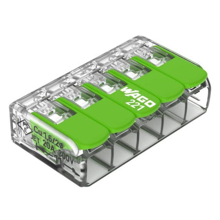 Borne de raccordement Compact Wago Green 5 entrées X 25 4mm²