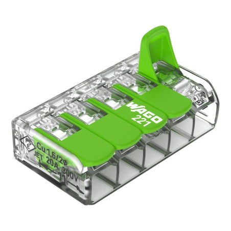 Borne de raccordement Compact Wago Green 5 entrées X 25 4mm²
