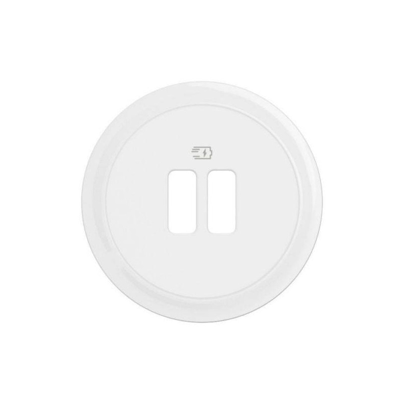 Enjoliveur pour prise double chargeur USB Céliane - Blanc