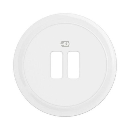 Enjoliveur pour prise double chargeur USB Céliane - Blanc