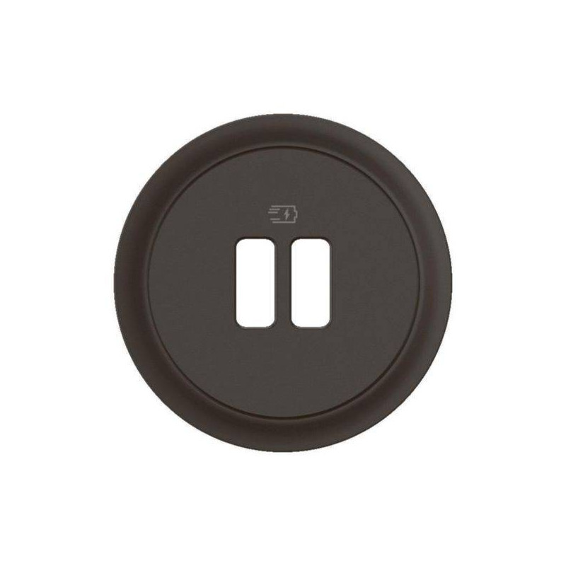 Enjoliveur pour prise double chargeur USB Céliane - Noir