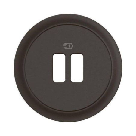 Enjoliveur pour prise double chargeur USB Céliane - Noir