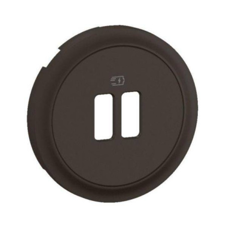 Enjoliveur pour prise double chargeur USB Céliane - Noir