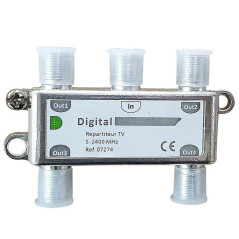 Répartiteur TV 4 Sorties Coaxial 2400Mhz