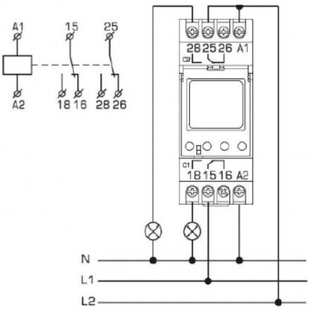 Inter Horaire Électronique 16A 24H/7Jrs 2 Zones