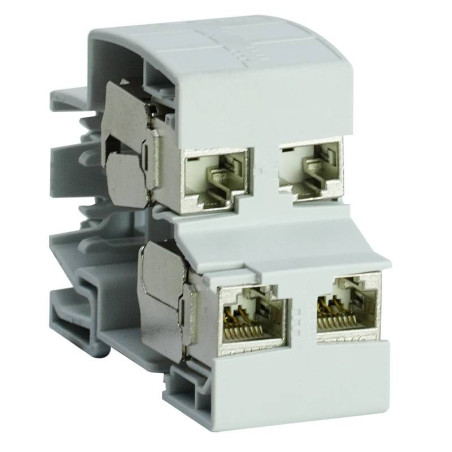 Support Modulaire 4 x RJ45 + Terre