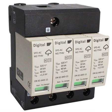 Lot de 3 Parafoudres Tetrapolaires Débrochable AC Digital Electric