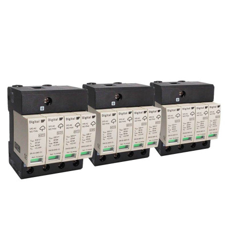 Lot de 3 Parafoudres Tetrapolaires Débrochable AC Digital Electric