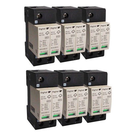 Lot de 6 Parafoudres Bipolaires Débrochable AC Digital Electric